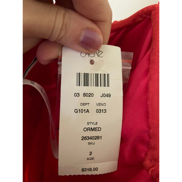 cache hot pink sequins long prom / evening dress womens size 2 - Picture 9 of 10